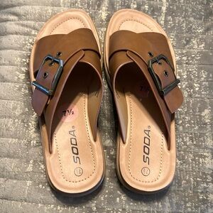 SODA brown sandals size 71/2. Never used.